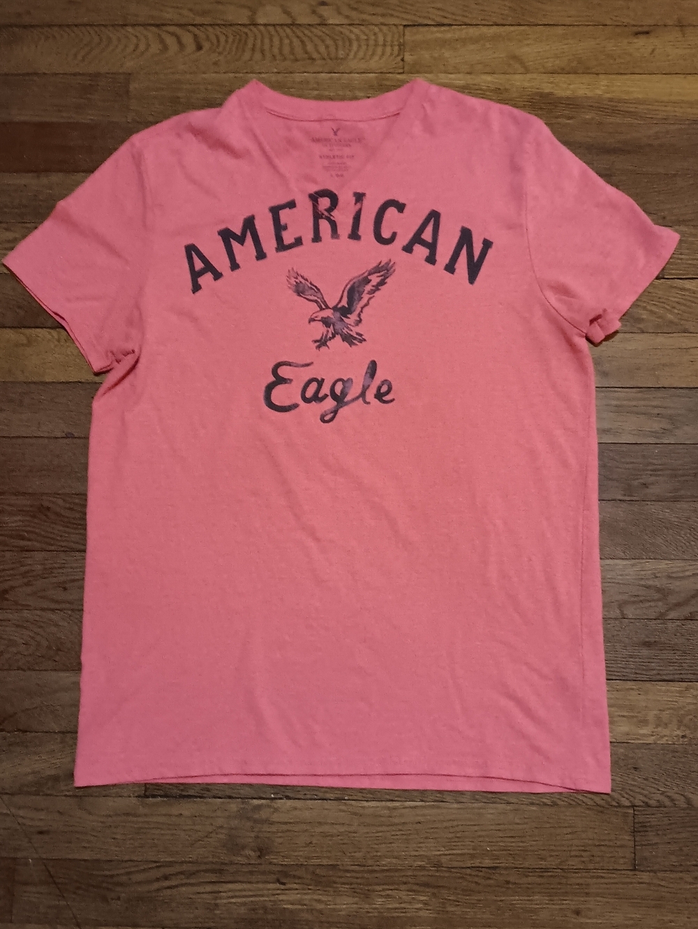 American Eagle Outfitters Coral Pink Graphic Eagle Tee